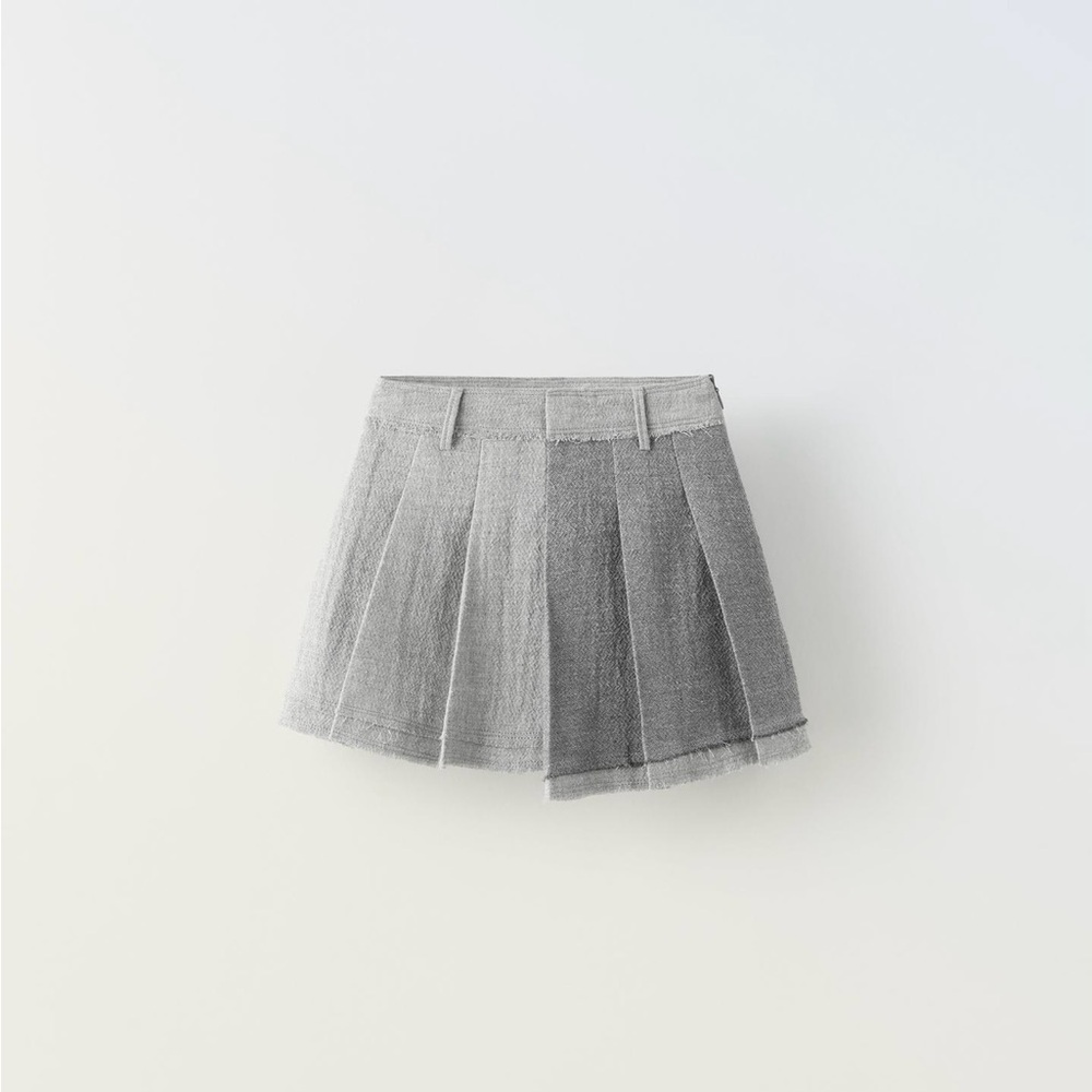 Zara girl frayed hem asymmetrical skirt